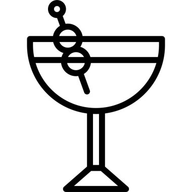 Son Sözcük Kokteyl simgesi, Alkolik karışık içecek vektör illüstrasyonu