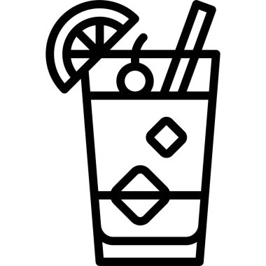 Tekila Gündoğumu Kokteyl ikonu, Alkolik karışık içecek illüstrasyonu