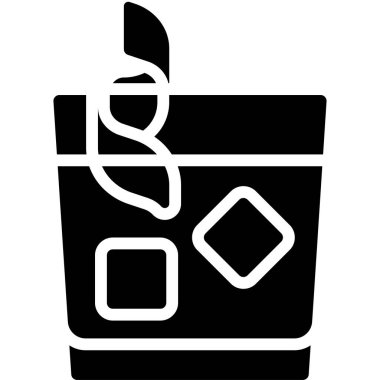 Acı Giuseppe Kokteyl ikonu, Alkolik karışık içecek vektör çizimi