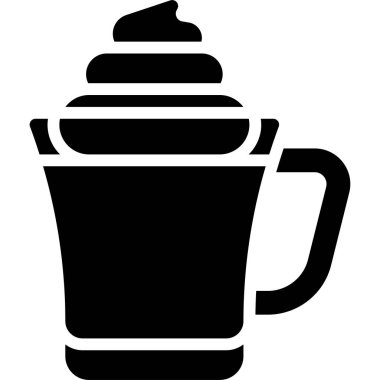 Bombardino Kokteyl ikonu, Alkolik karışık içki vektörü illüstrasyonu