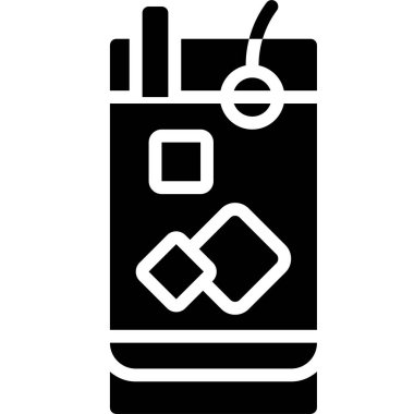 Colorado Bulldog Kokteyl ikonu, Alkolik karışık içecek vektör illüstrasyonu