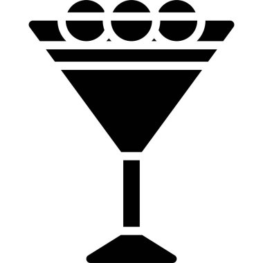 Clover Kulübü Kokteyl ikonu, Alkolik karışık içecek vektör illüstrasyonu