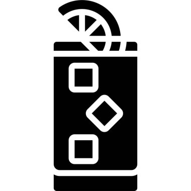 El Diablo Kokteyl ikonu, Alkolik karışık içecek vektör illüstrasyonu