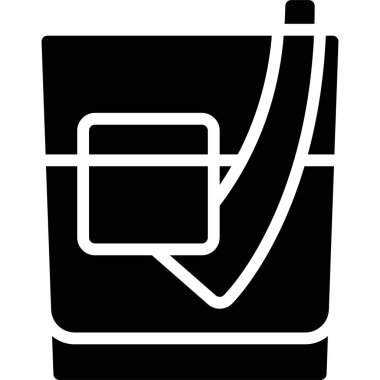 Baba Kokteyl ikonu, Alkolik karışık içecek vektör illüstrasyonu