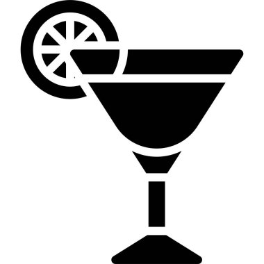 Sidecar Kokteyl simgesi, Alkolik karışık içecek vektör illüstrasyonu