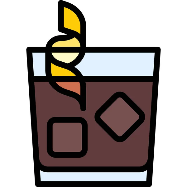Ícone Amargo Coquetel Giuseppe Ilustração Misturada Alcoólica Vetor Bebida — Vetor de Stock