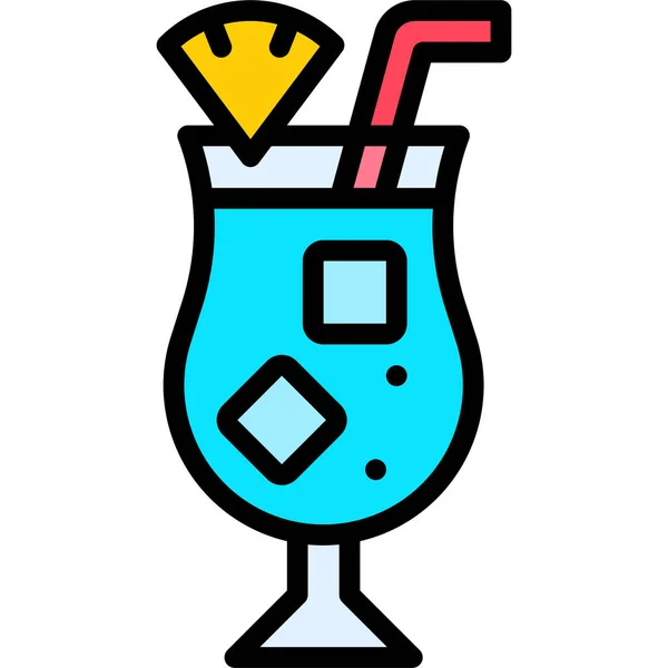 Bluehawaii Cocktail Symbol Vektor Illustration Für Alkoholische Mixgetränke — Stockvektor