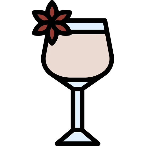 Bourbon Milk Punch Icono Cóctel Bebida Mixta Alcohólica Vector Ilustración — Vector de stock