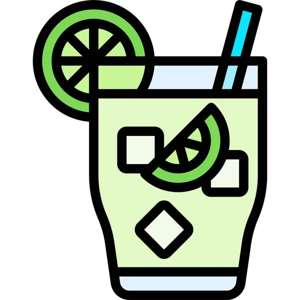 Caipirinha Cocktail Ikone Vektor Illustration Für Alkoholische Mixgetränke — Stockvektor