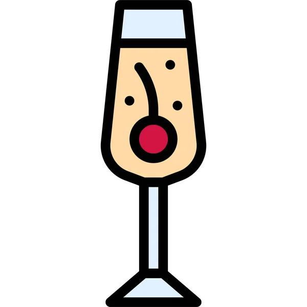 Ікона Шампанського Коктейль Алкоголічний Вектор Змішаного Напою — стоковий вектор