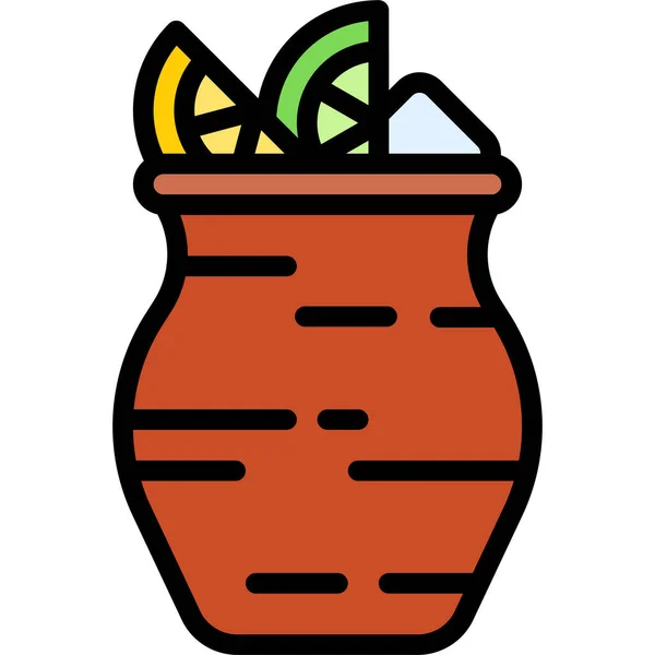 Cantaritos Cocktail Ikone Vektor Illustration Für Alkoholische Mixgetränke — Stockvektor