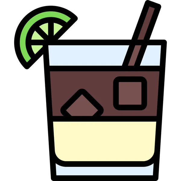 Karanlık Fırtınalı Kokteyl Ikonu Alkolik Karışık Içki Vektörü Illüstrasyonu — Stok Vektör