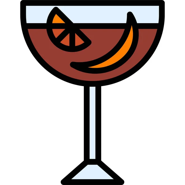 Hanky Panky Cocktail Icoon Alcoholische Mixed Drink Vector Illustratie — Stockvector