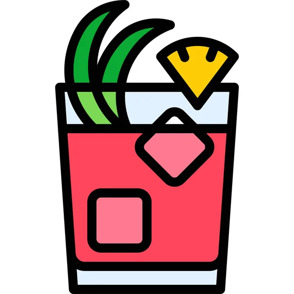 Jungle Bird Cocktail Ikone Vektor Illustration Für Alkoholische Mixgetränke — Stockvektor