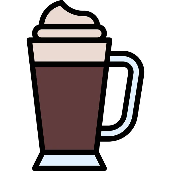 Irish Coffee Cocktail Icon Alcoholic Mixed Drink Vector Illustration — Stock Vector