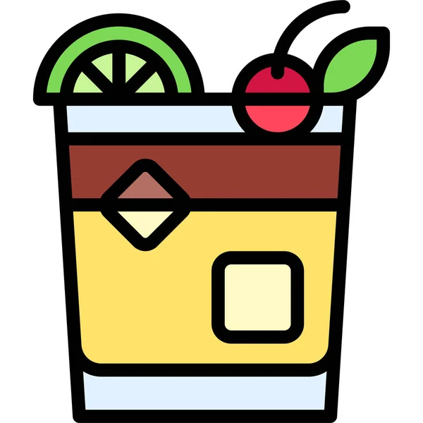 Mai Tai Cocktail Icon Alcoholic Mixed Drink Vector Illustration — Stock Vector