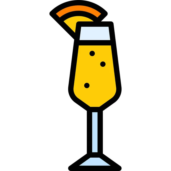 Ікона Коктейлю Мімоза Алкогольний Змішаний Напій Векторні Ілюстрації — стоковий вектор