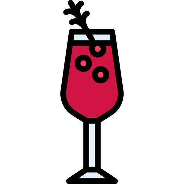 Символ Коктейля Poinsettia Векторная Иллюстрация Алкоголя — стоковый вектор