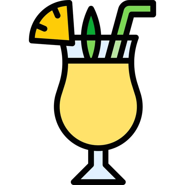 Pina Colada Cocktail Icon 일러스트 — 스톡 벡터