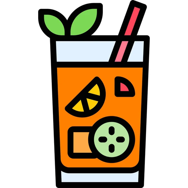Pimm Cup Cocktail Ikone Vektor Für Alkoholische Mixgetränke — Stockvektor