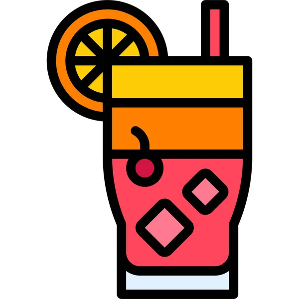 San Francisco Koktejl Ikona Alkoholické Smíšené Nápoje Vektorové Ilustrace — Stockový vektor