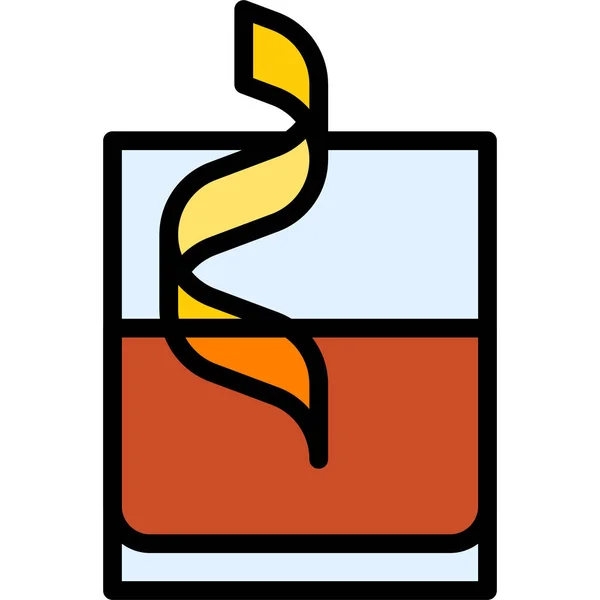 Sazerac Cocktail Ikon Alkoholhaltig Blandad Dryck Vektor Illustration — Stock vektor