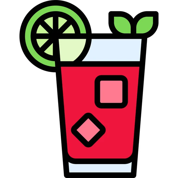 Havsbris Cocktail Ikon Alkoholhaltig Blandad Dryck Vektor Illustration — Stock vektor