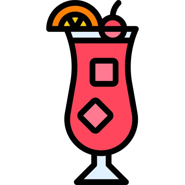 Singapore Sling Cocktail Icon Alcoholic Mixed Drink Vector Illustration — стоковий вектор