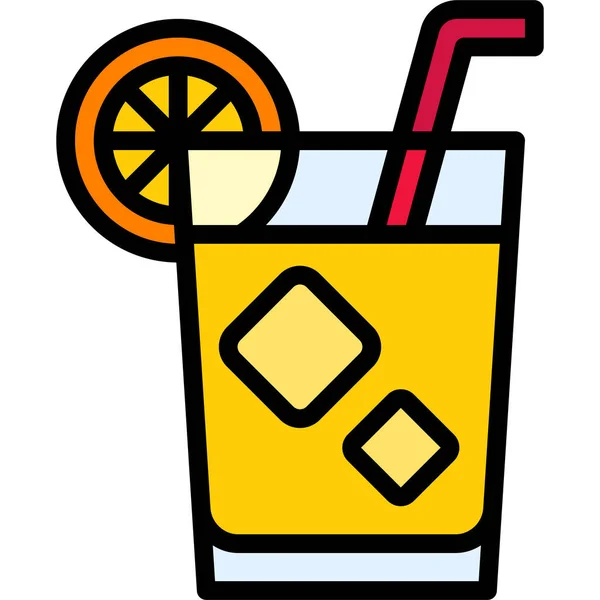 Schraubenzieher Cocktail Symbol Alkoholische Mixgetränke Vektorillustration — Stockvektor