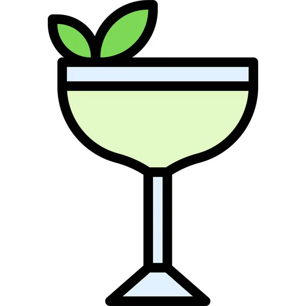 Southside Cocktail Icoon Alcoholische Mixed Drink Vector Illustratie — Stockvector