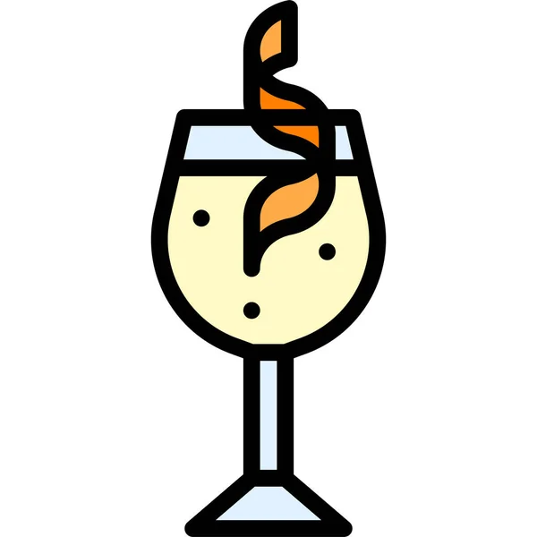 Ikon Koktail Spritzer Alkoholik Minuman Campuran Vektor Ilustrasi - Stok Vektor