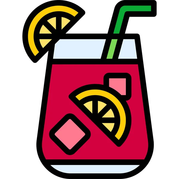 Icono Cóctel Tinto Verano Ilustración Vectores Bebidas Alcohólicas Mixtas — Archivo Imágenes Vectoriales