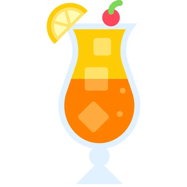 Bahama Mama Icono Bebida Alcohólica Mixta Vector Ilustración — Vector de stock