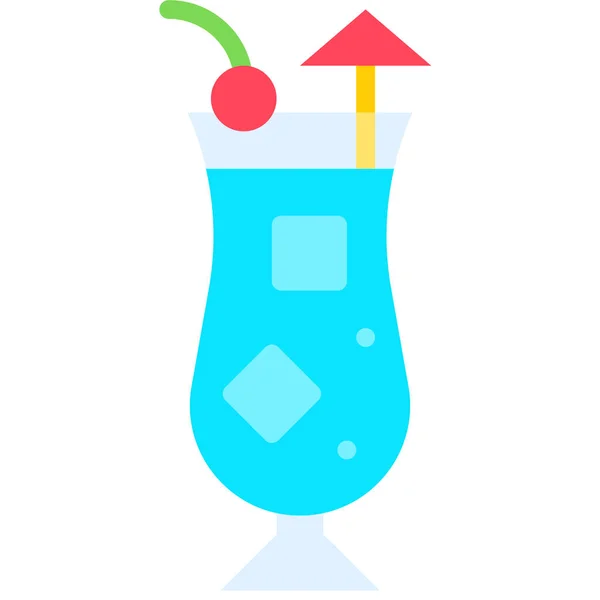 Blaue Lagune Cocktail Symbol Alkoholische Mixgetränke Vektorillustration — Stockvektor