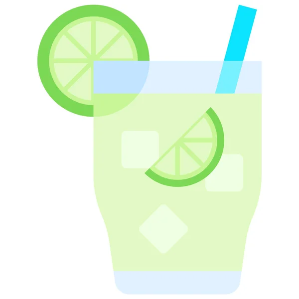 Caipirinha Cocktail Ikon Alkoholhaltig Blandad Dryck Vektor Illustration — Stock vektor