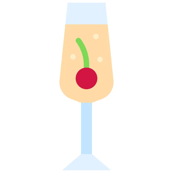 Коктейль Шампанским Векторная Иллюстрация Алкоголя — стоковый вектор