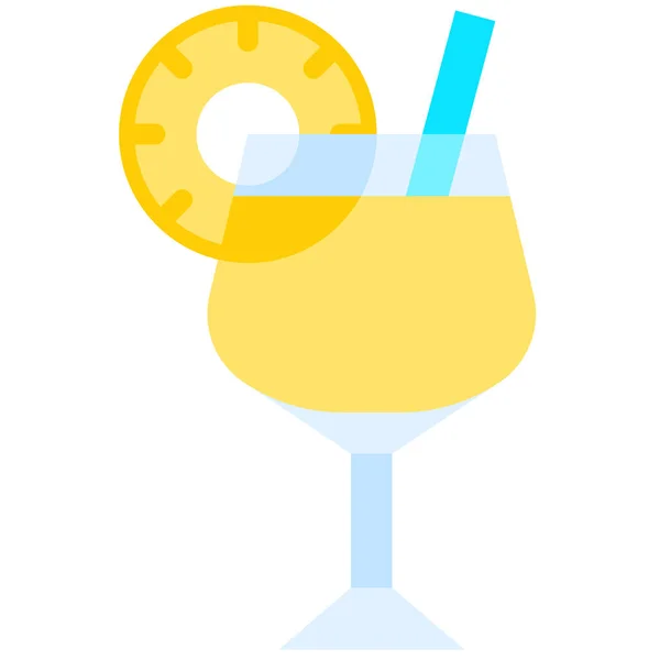 Chi Chi Cocktail Icon Alcoholic Mixed Drink Vector Illustration — Stock Vector