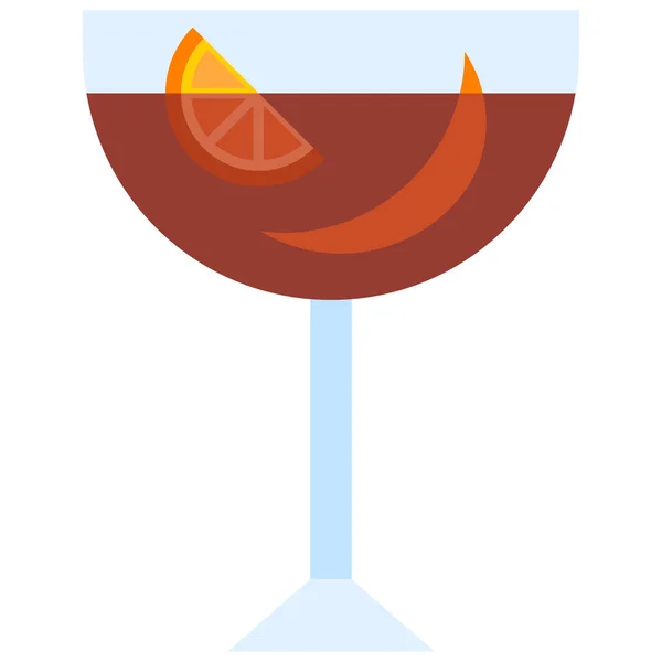Hanky Panky Cocktail Icon Alcoholic Mixed Drink Vector Illustration — Stock Vector