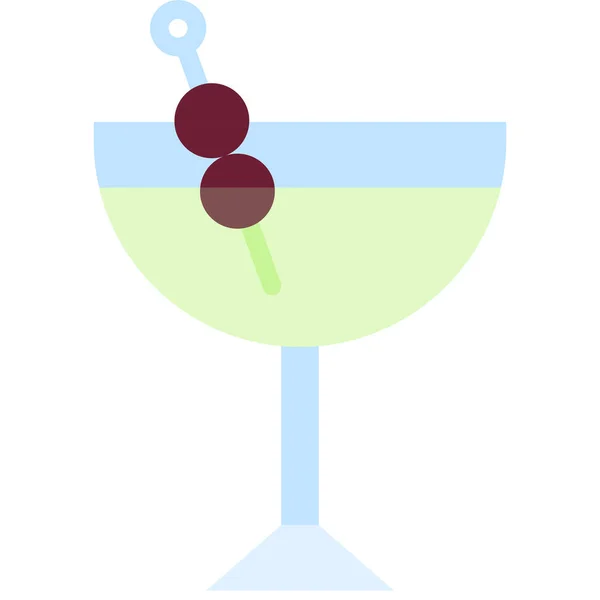 Last Word Cocktail Icon Alcoholic Mixed Drink Vector Illustration — Stock Vector