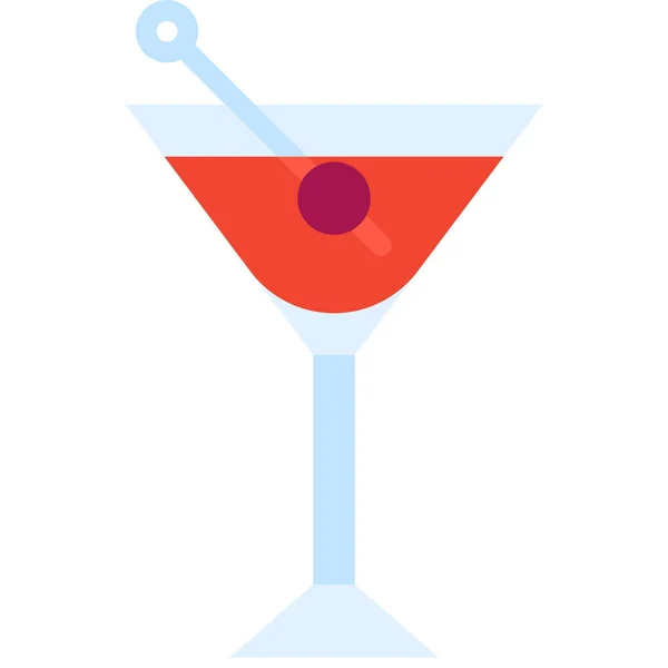 Manhattan Cocktail Ikona Alkoholik Mieszane Pić Wektor Ilustracja — Wektor stockowy