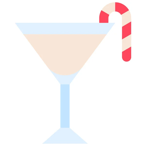 Peppermint Martini Cocktail Icon Alcoholic Mixed Drink Vector Illustration — Stock Vector