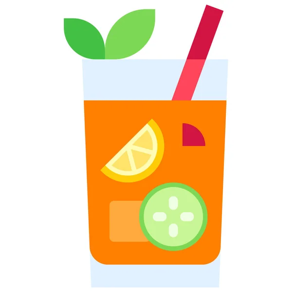 Pimm Cup Cocktail Icon Alcoholic Mixed Drink Vector Illustration — Stock Vector