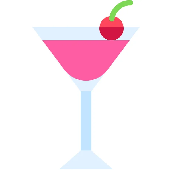 Pink Lady Cocktail Icoon Alcoholische Mixed Drink Vector Illustratie — Stockvector