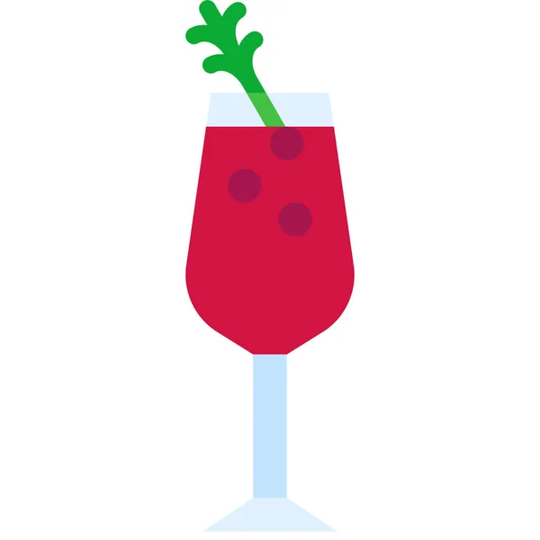 Poinsettia Cocktail Icoon Alcoholische Mixed Drink Vector Illustratie — Stockvector