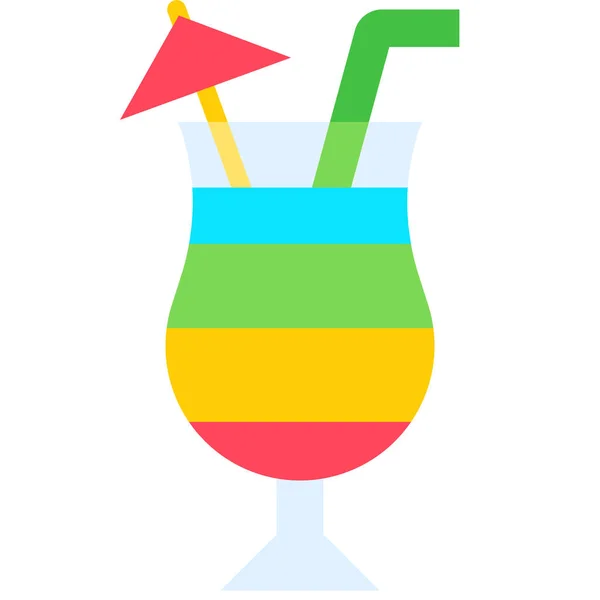 Rainbow Cocktail Icon Alcoholic Campuran Minuman Vektor Ilustrasi - Stok Vektor