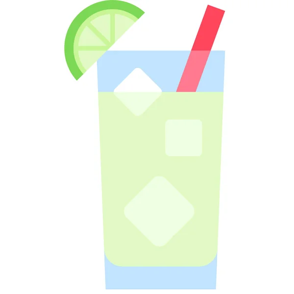 Rickey Cocktail Ikona Alkoholik Mieszane Pić Wektor Ilustracja — Wektor stockowy