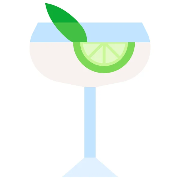 Sage Gimlet Cocktail Ikona Alkoholik Mieszane Pić Wektor Ilustracja — Wektor stockowy