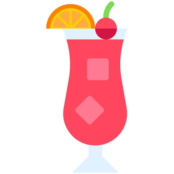 Singapore Sling Cocktail Icon Alcoholic Mixed Drink Vector Illustration - Stok Vektor