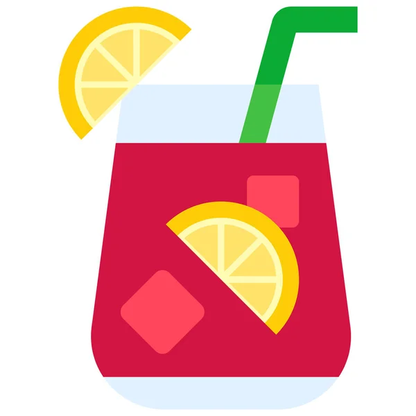 Tinto Verano Cocktail Ikone Vektor Illustration Für Alkoholische Mixgetränke — Stockvektor