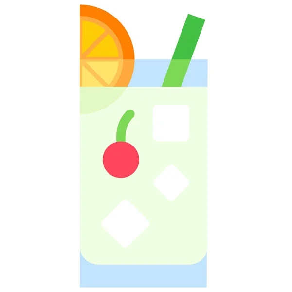 Tom Collins Cocktail Icon Alcoholic Mixed Drink Vector Illustration — Stock Vector